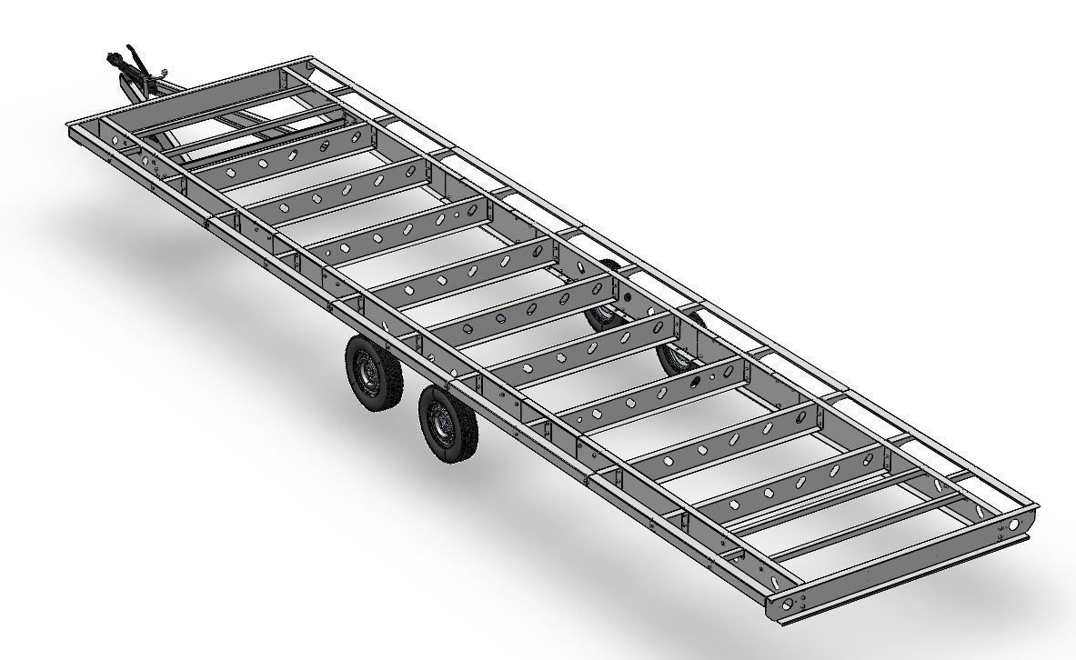 Tiny house caravan chassis REAL project 10 Meter  3D model_3
