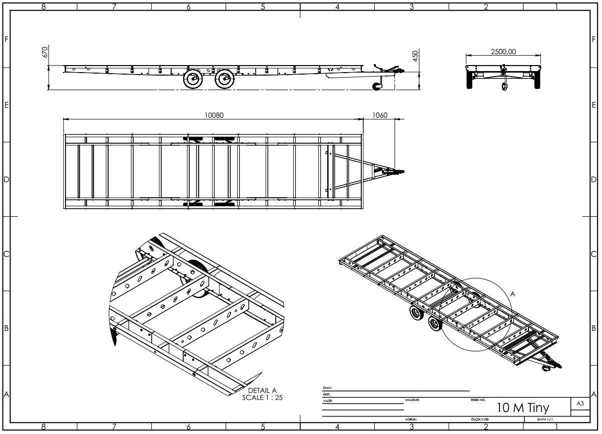 Tiny house caravan chassis REAL project 10 Meter  3D model_9