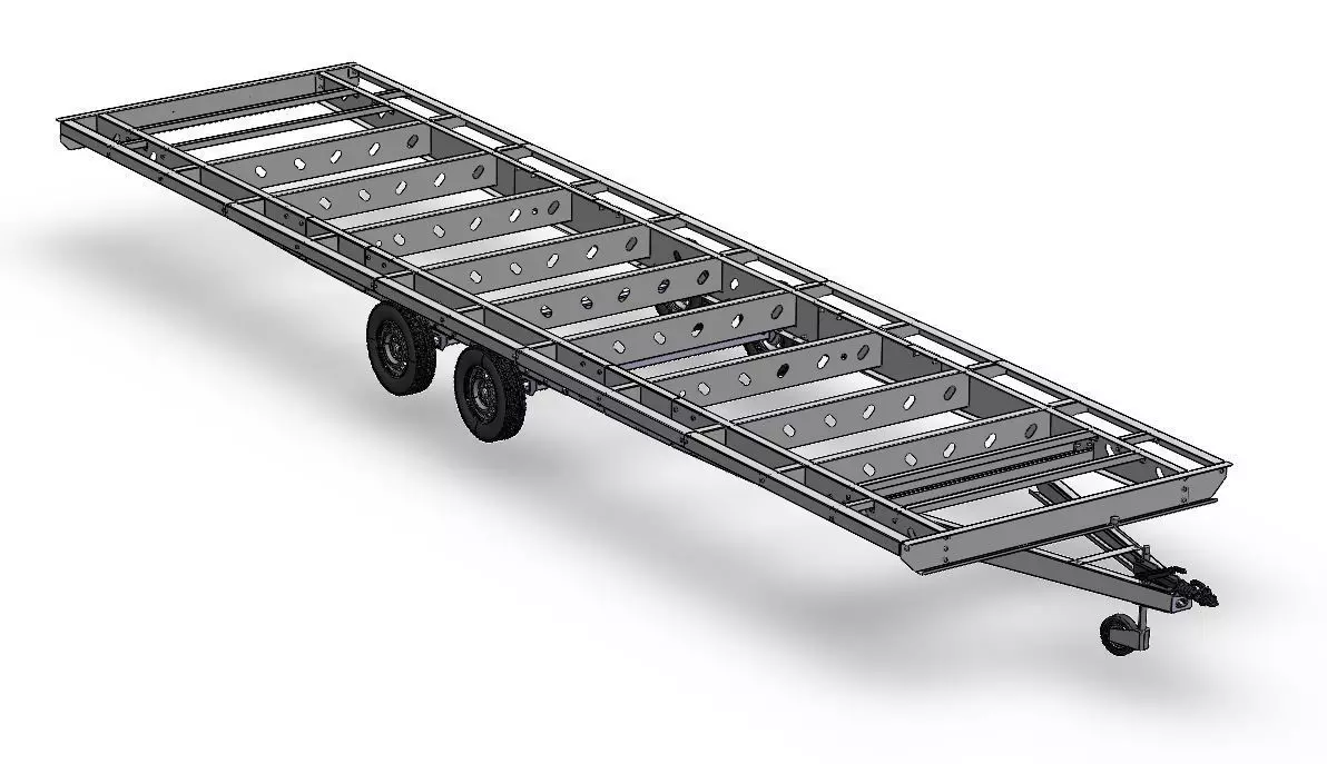 Tiny house caravan chassis REAL project 10 Meter  3D model_0