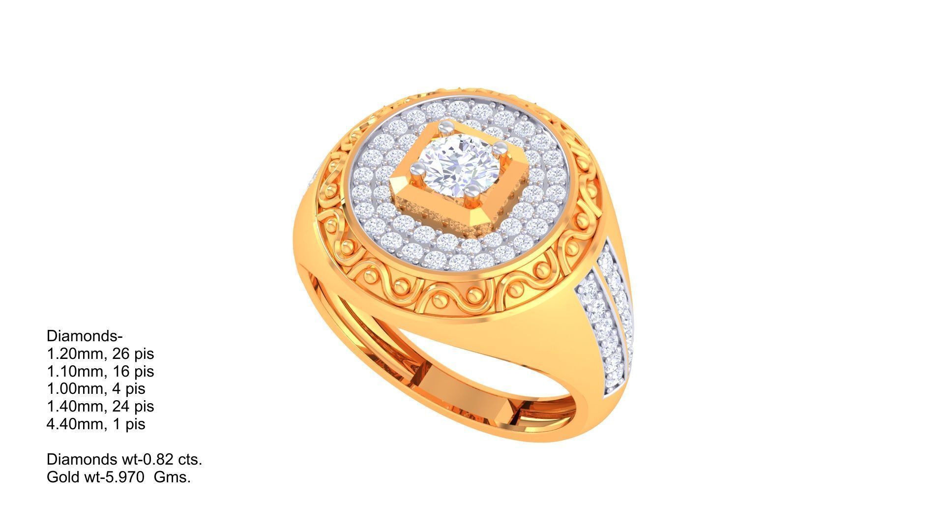 Gents ring - 34 3D print model_1