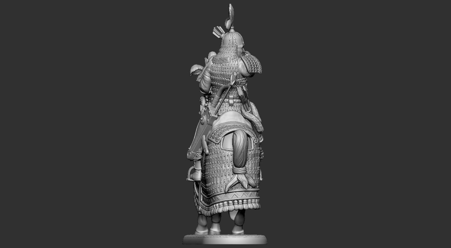 mongolian rider 1 3D print model_12