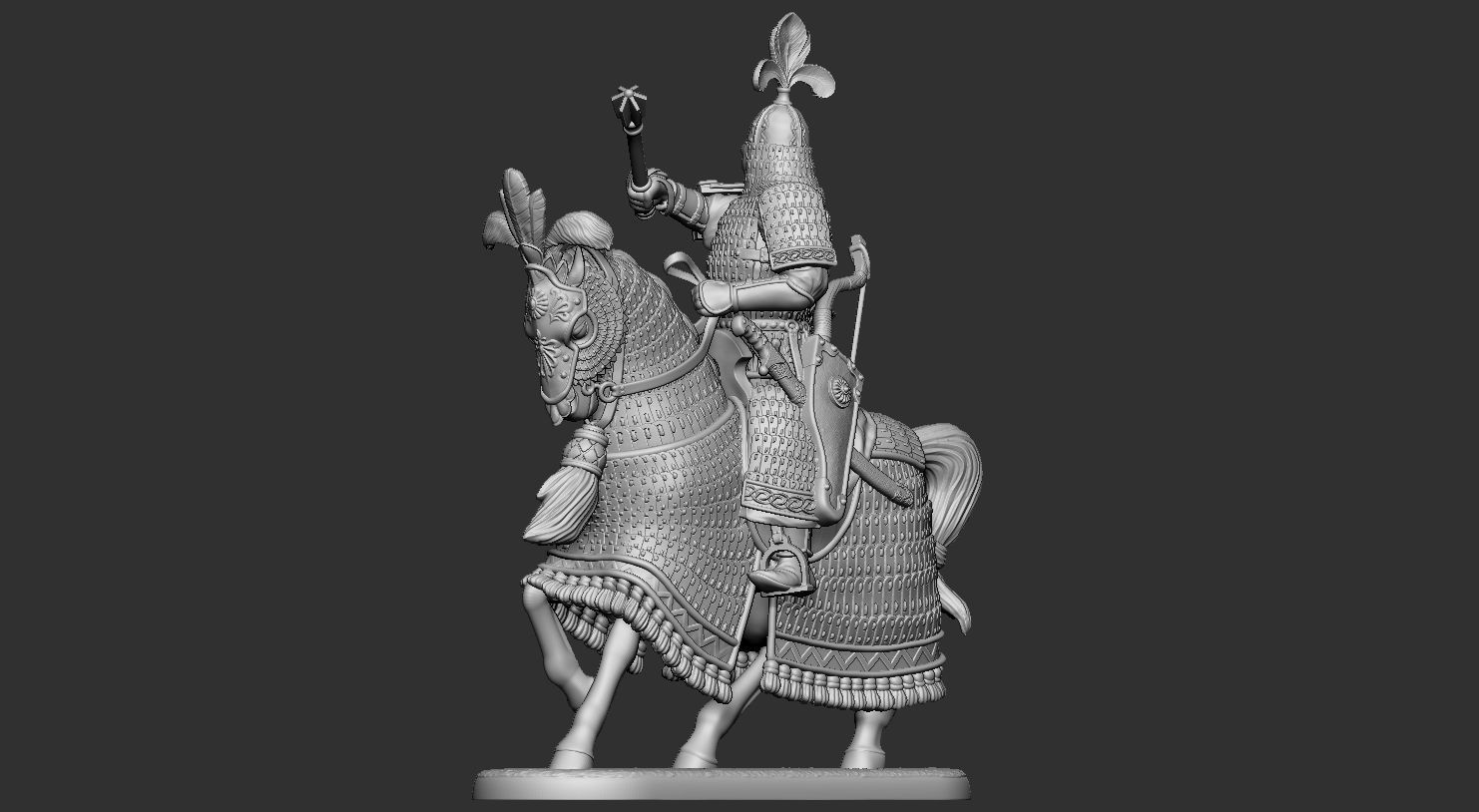 mongolian rider 1 3D print model_3