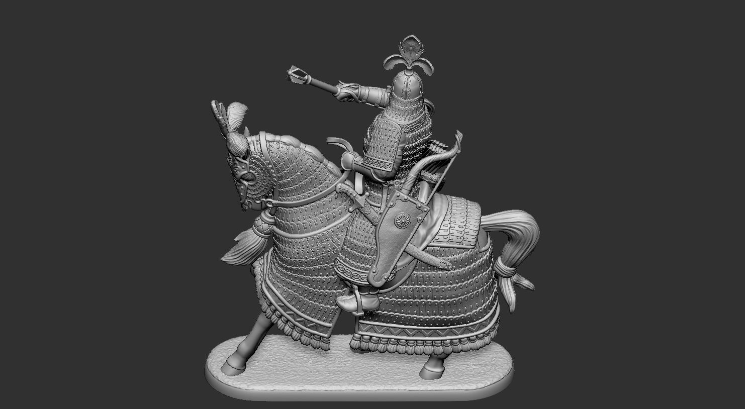 mongolian rider 1 3D print model_26