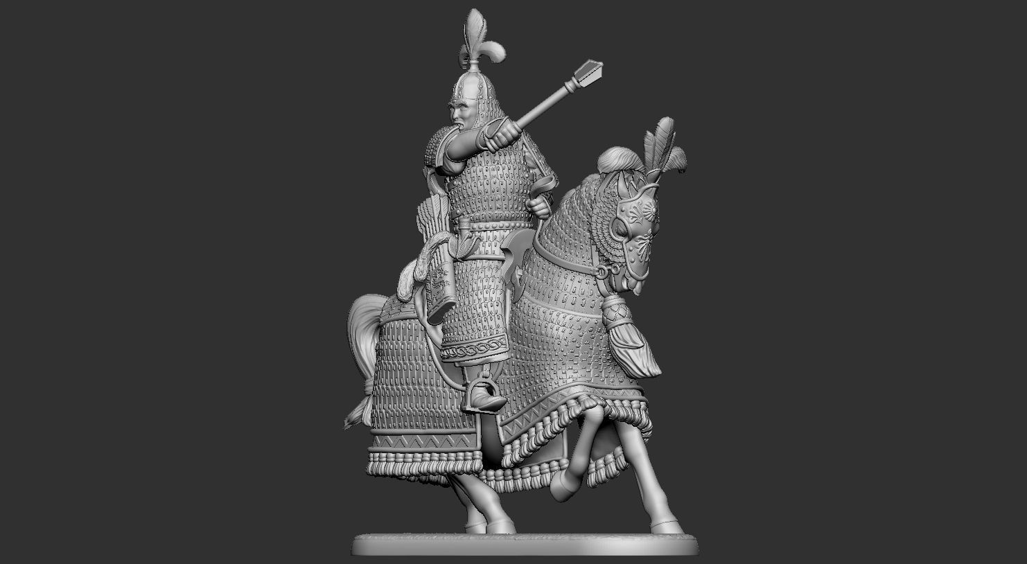 mongolian rider 1 3D print model_27
