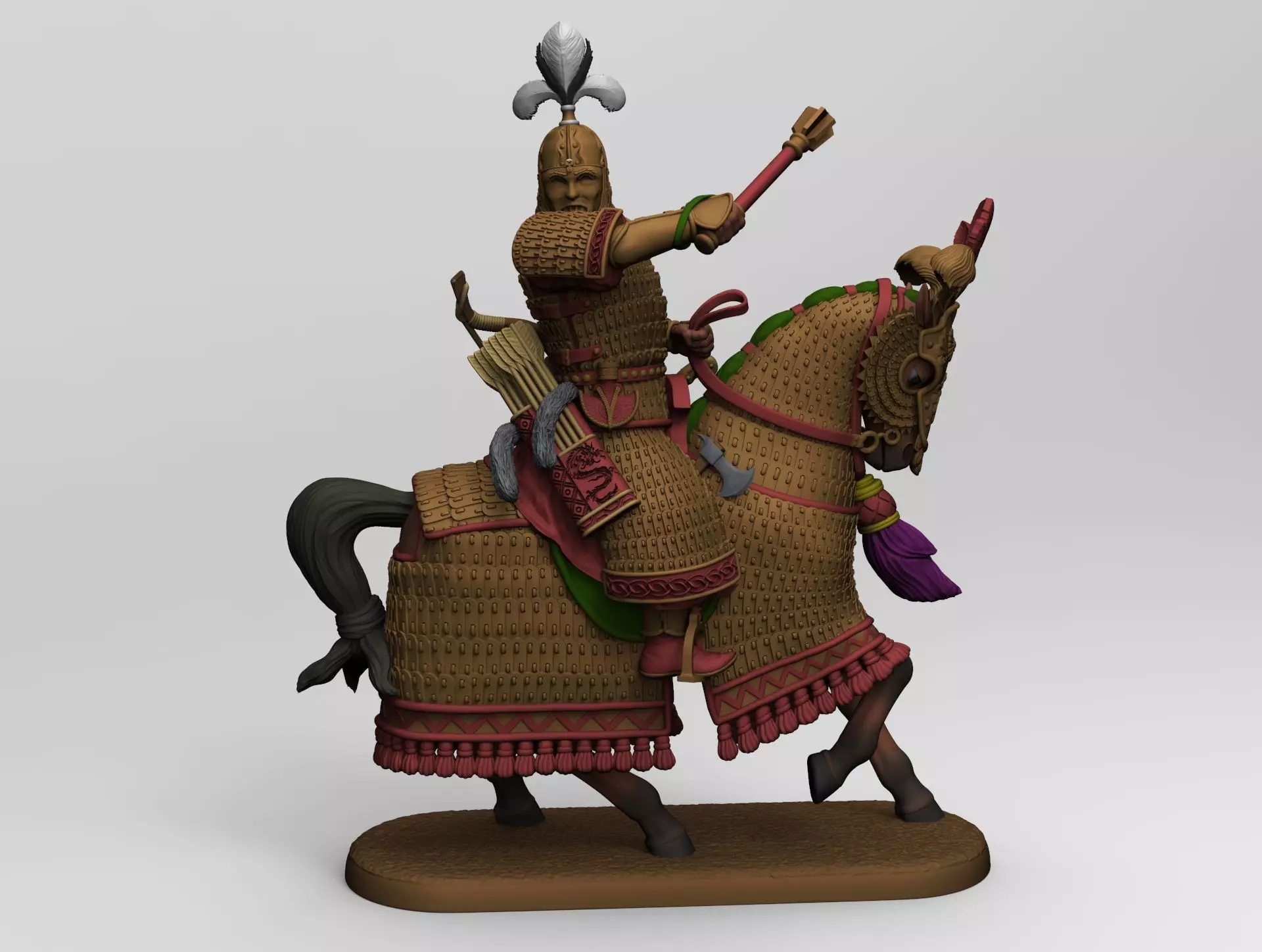 mongolian rider 1 3D print model_0