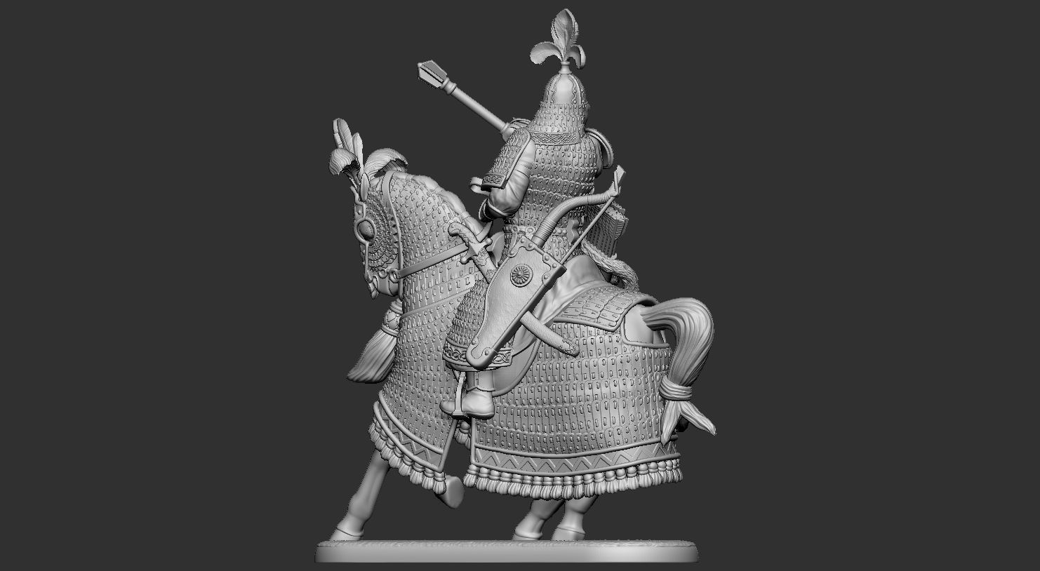 mongolian rider 1 3D print model_8
