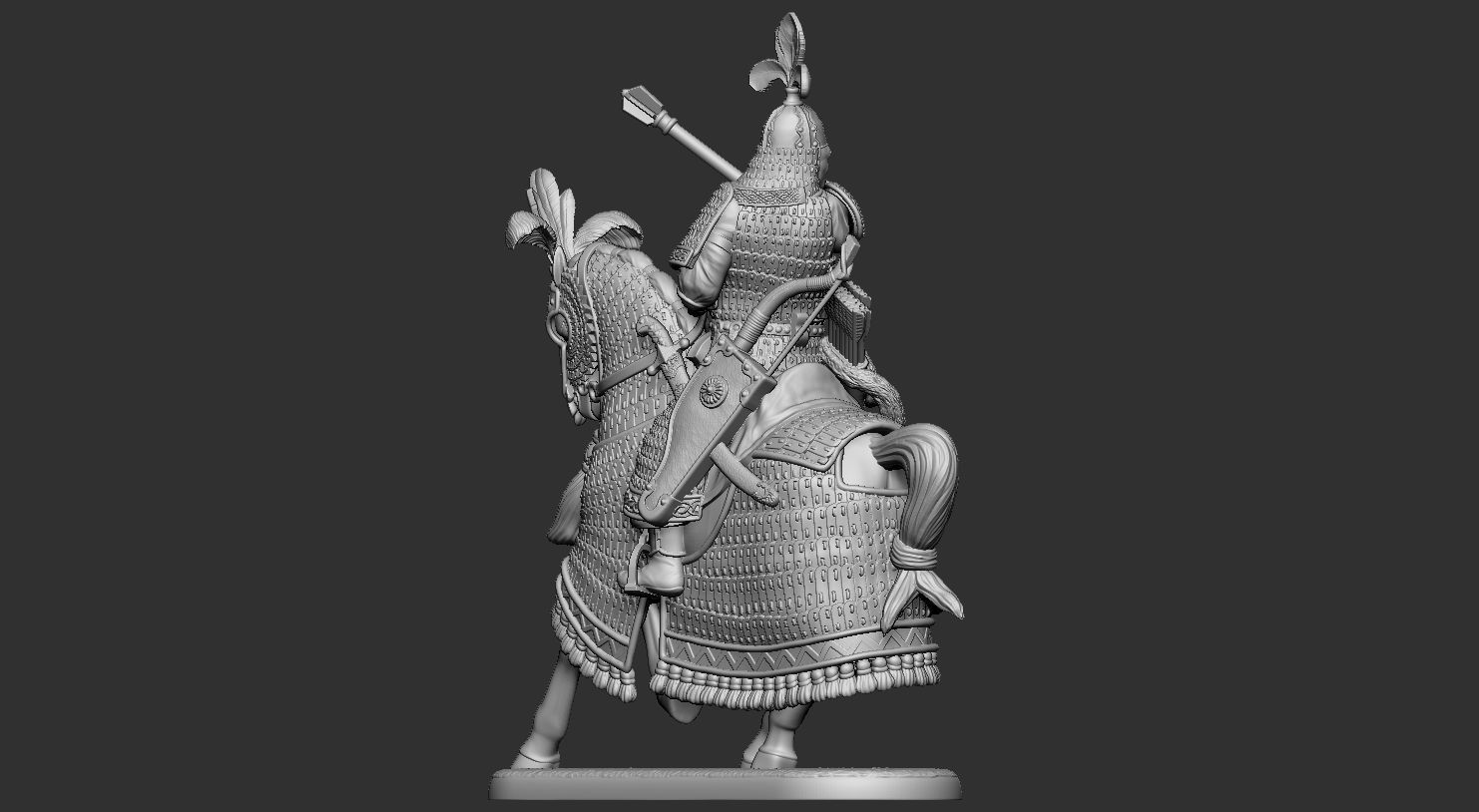mongolian rider 1 3D print model_9