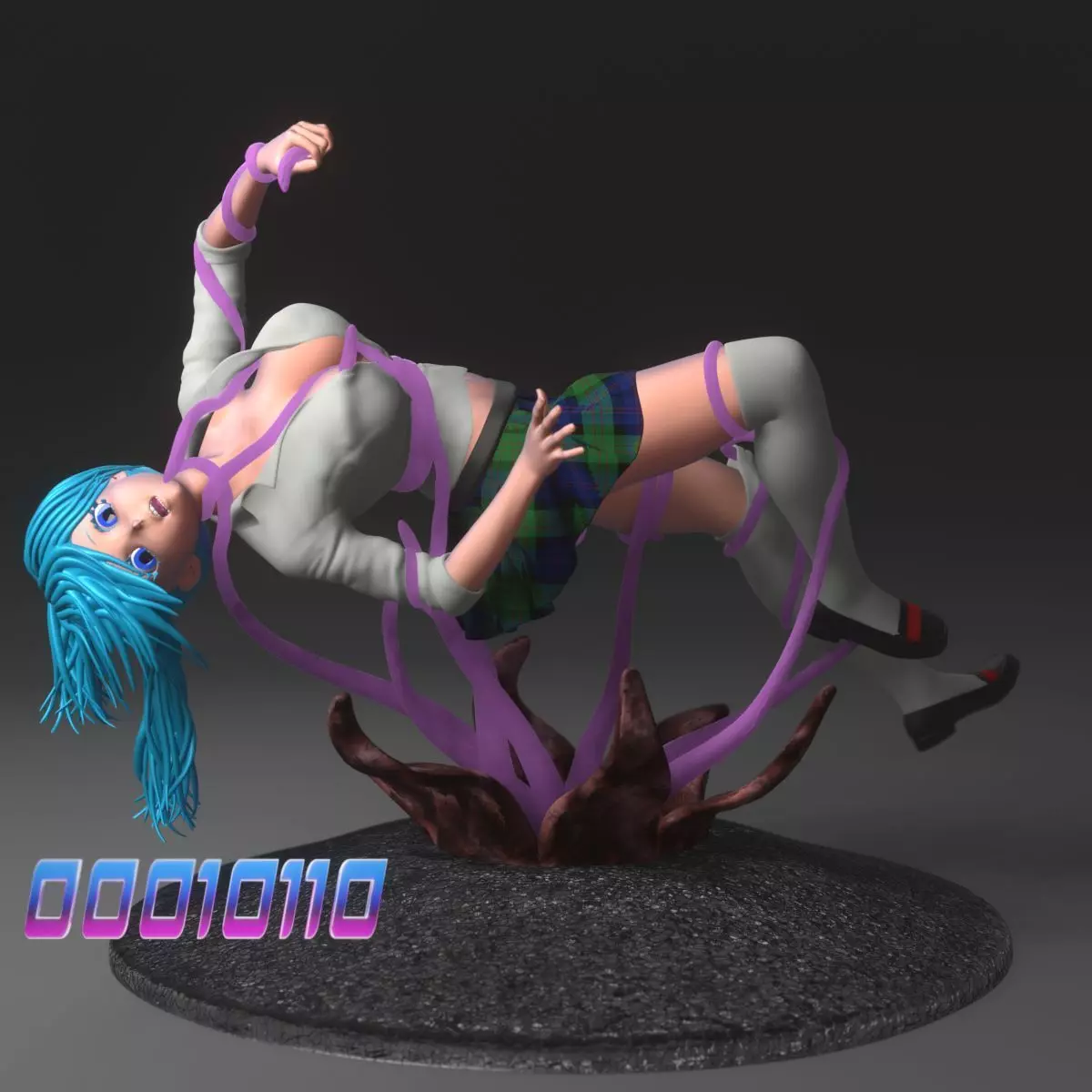 anime-girl-tentacle-attack 3D print model_0