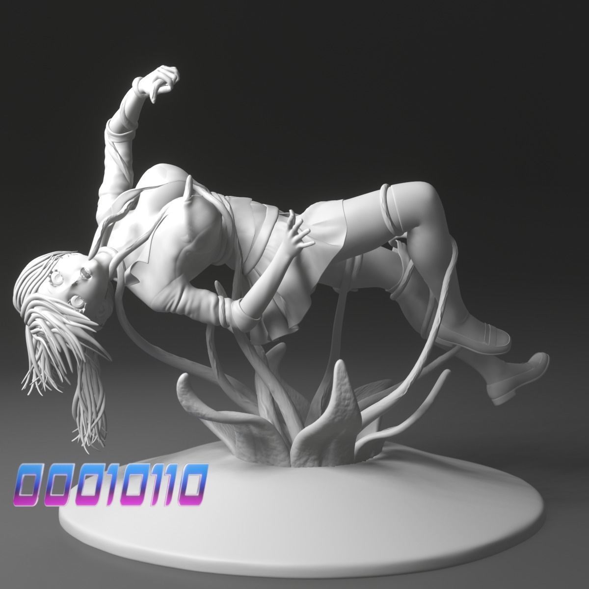 anime-girl-tentacle-attack 3D print model_1