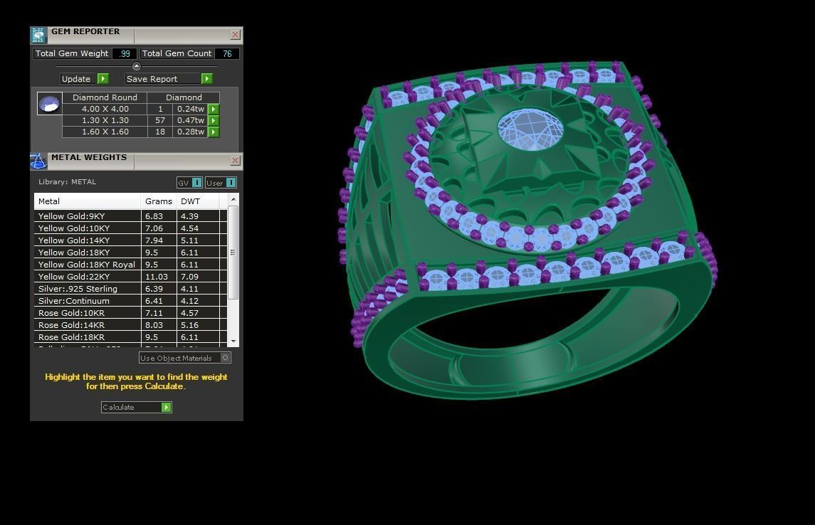 Gents ring - 65 3D print model_1