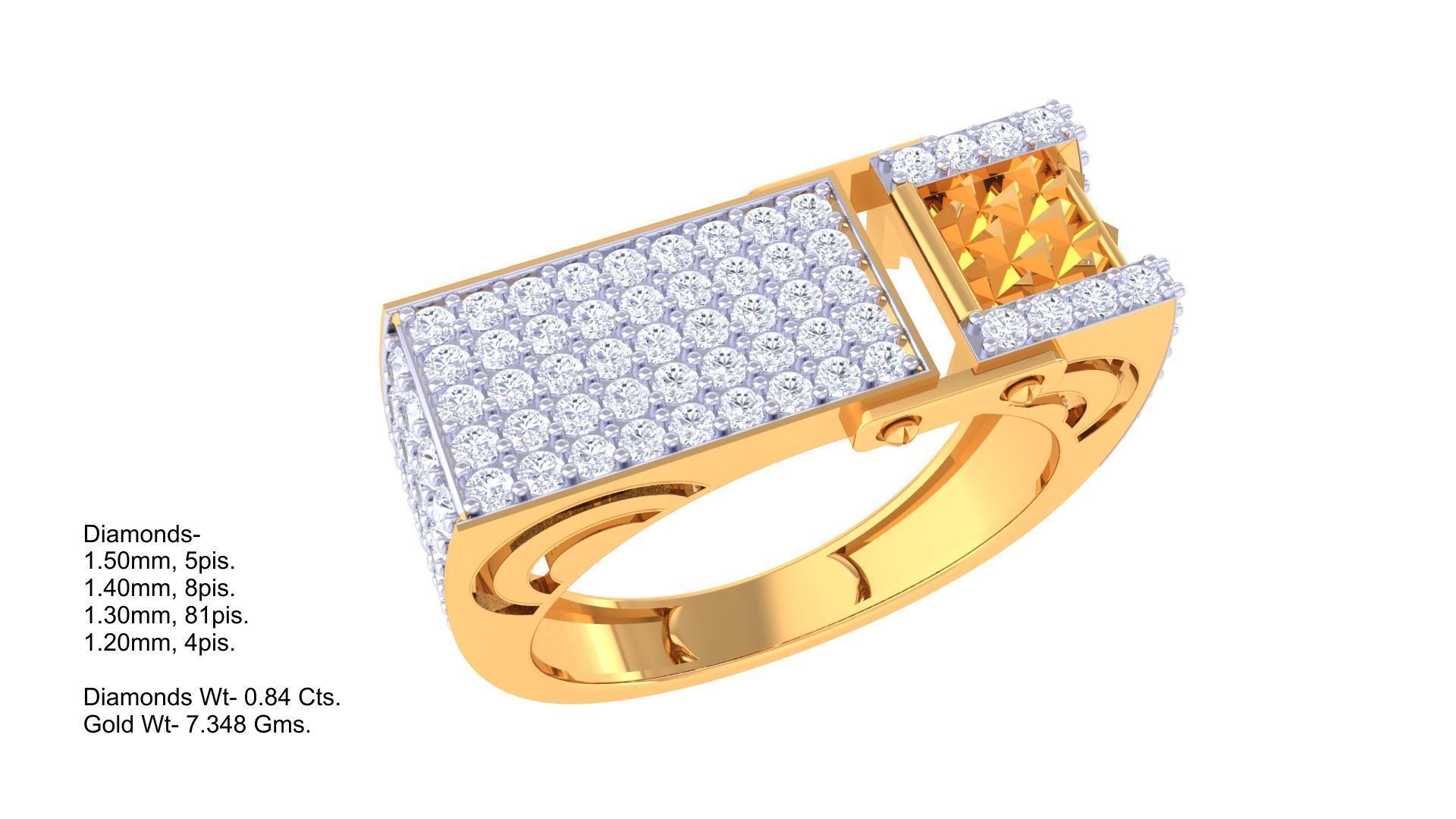 Gents ring - 59 3D print model_2