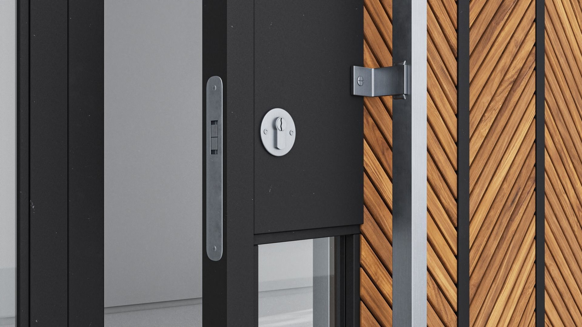 Aluminium door 228 3D model_4