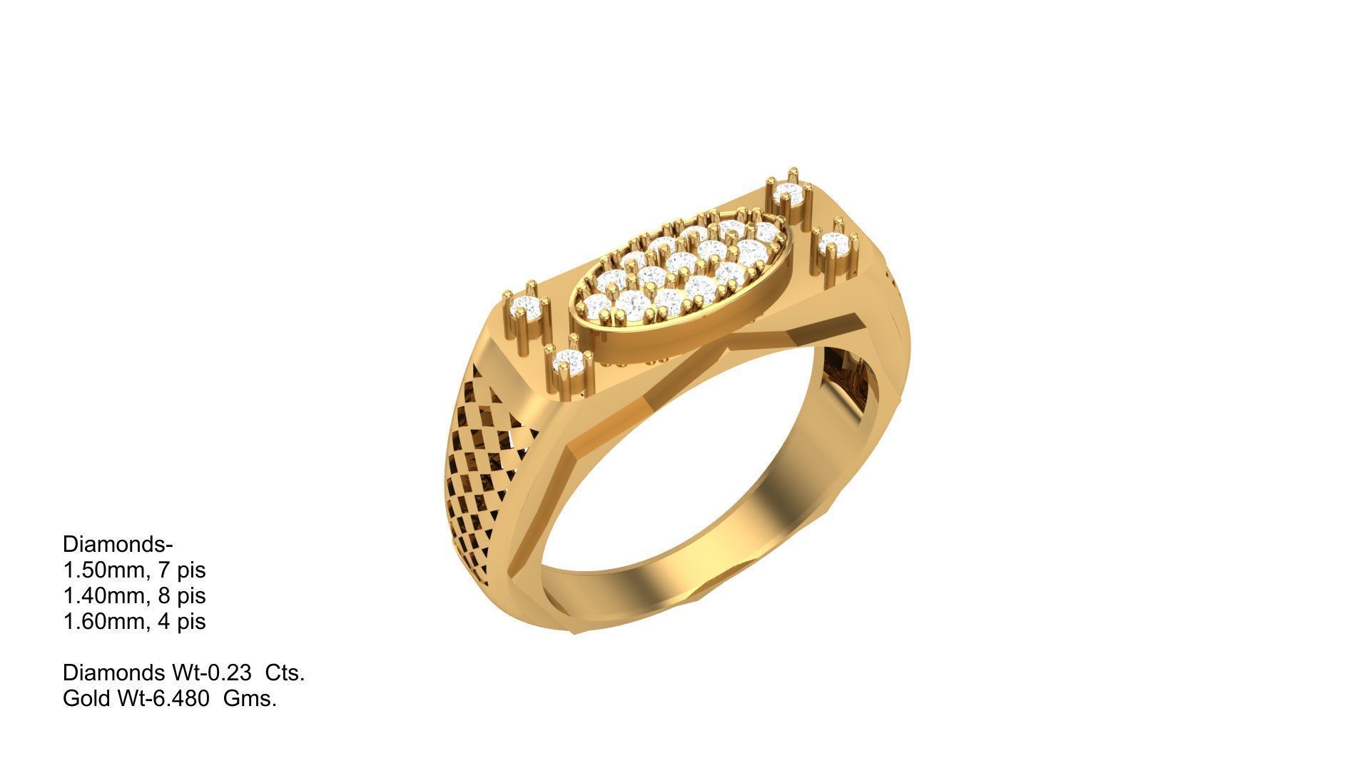 Gents Ring - 22 3D print model_1
