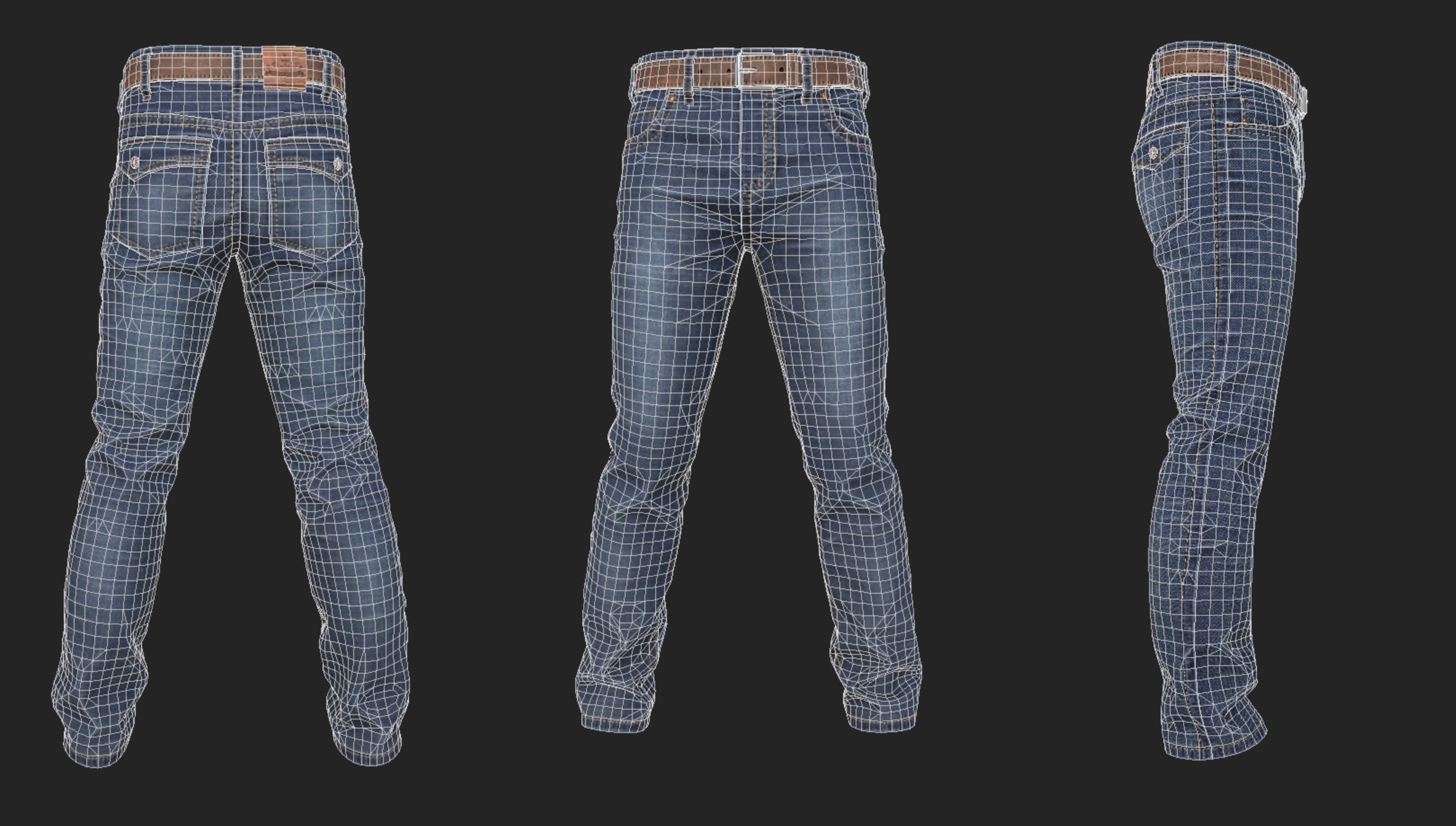 jeans low-poly game-ready man in Low-poly 3D model_3