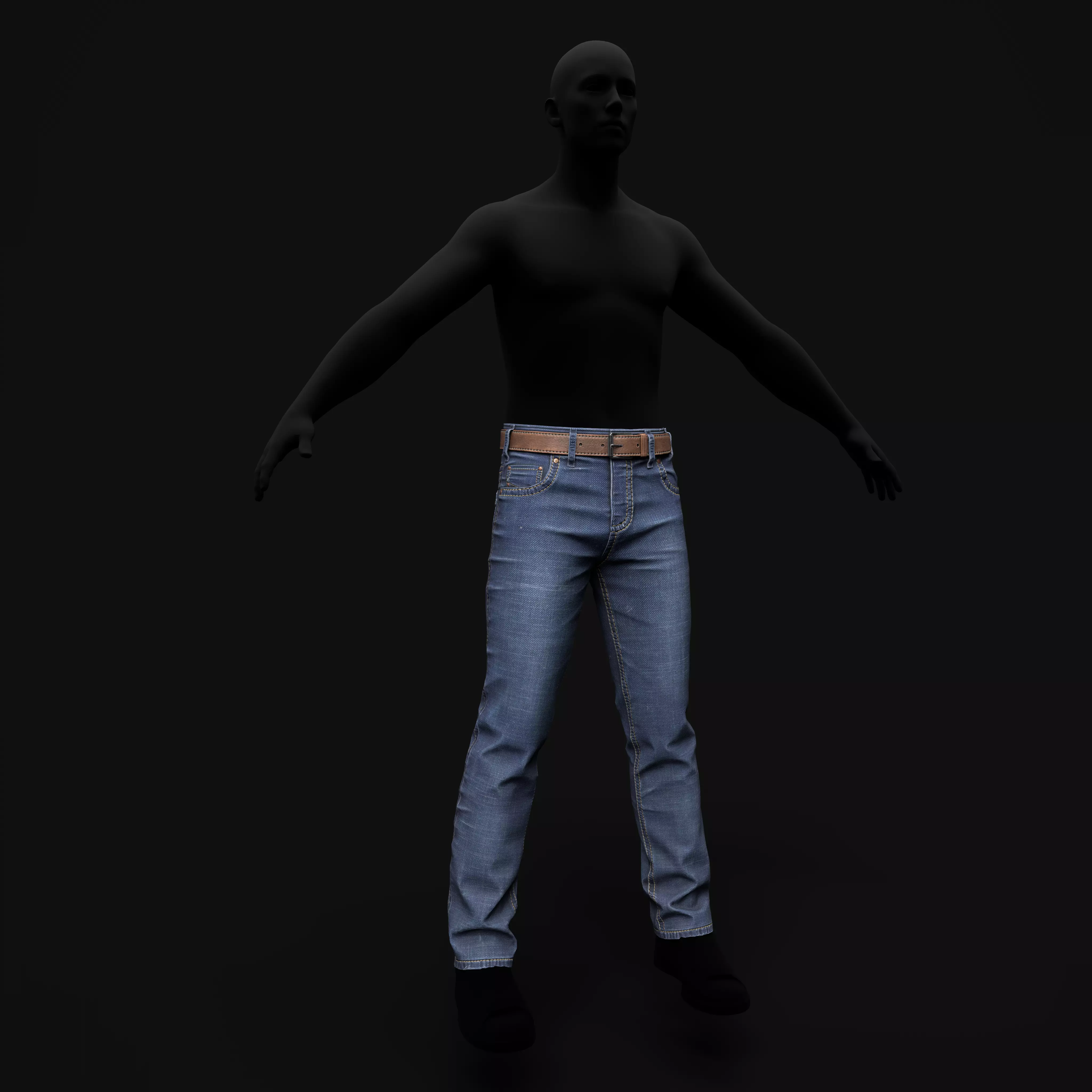 jeans low-poly game-ready man in Low-poly 3D model_0