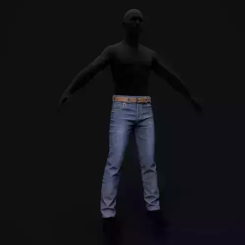 jeans low-poly game-ready man in Low-poly 3D model
