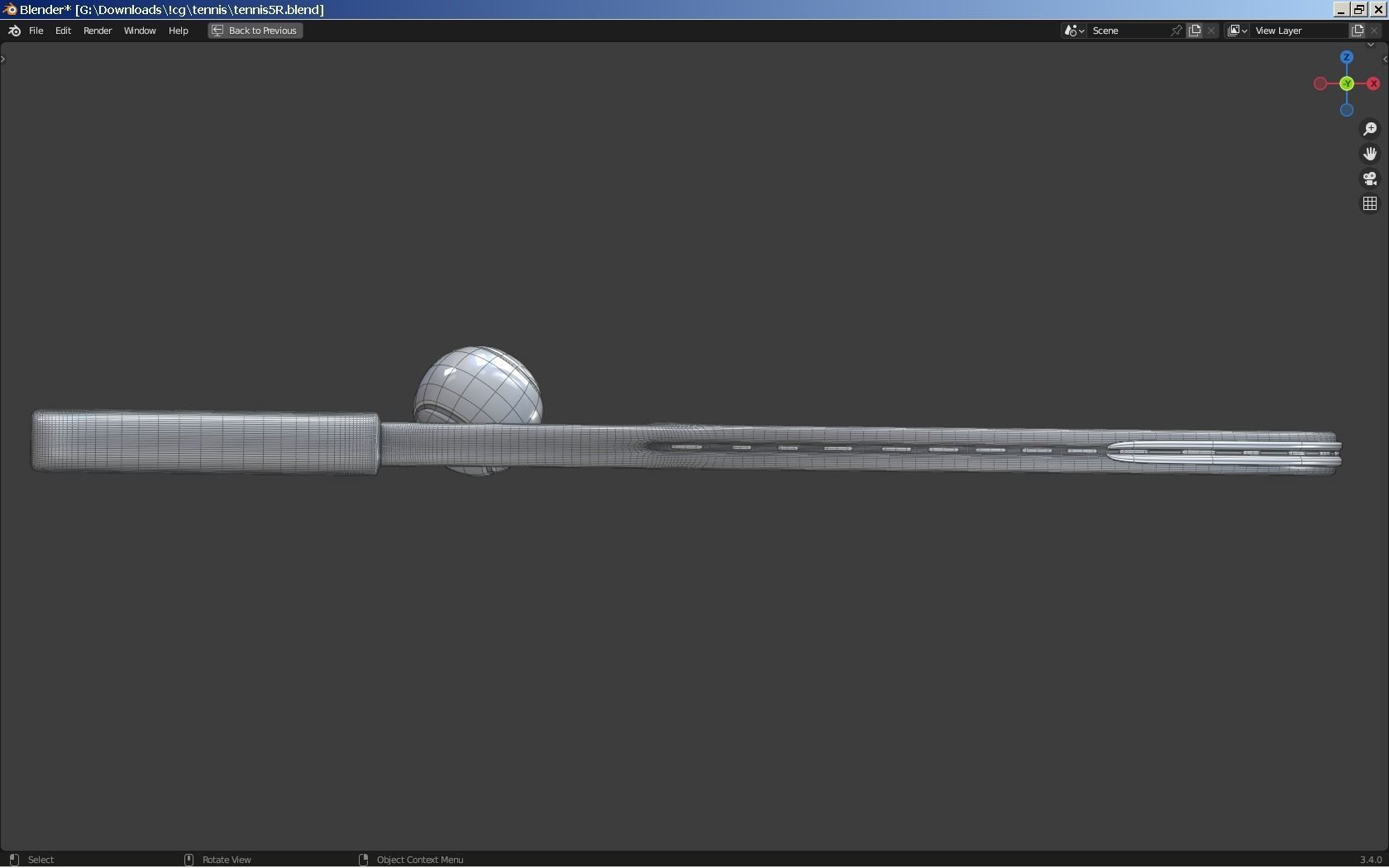 Wilson Blade Feel Tennis Racket and a ball 3D model_11