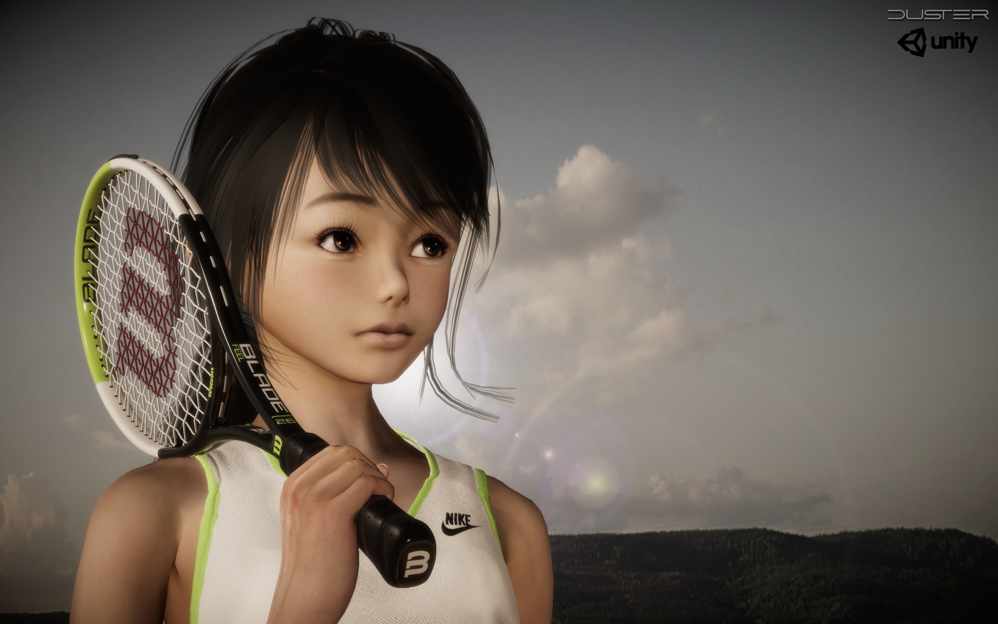 Wilson Blade Feel Tennis Racket and a ball 3D model_14