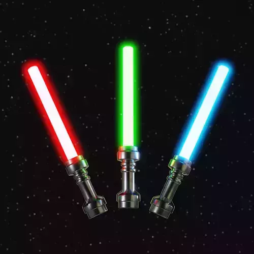 Realistic LEGO Lightsaber Collection 3D model