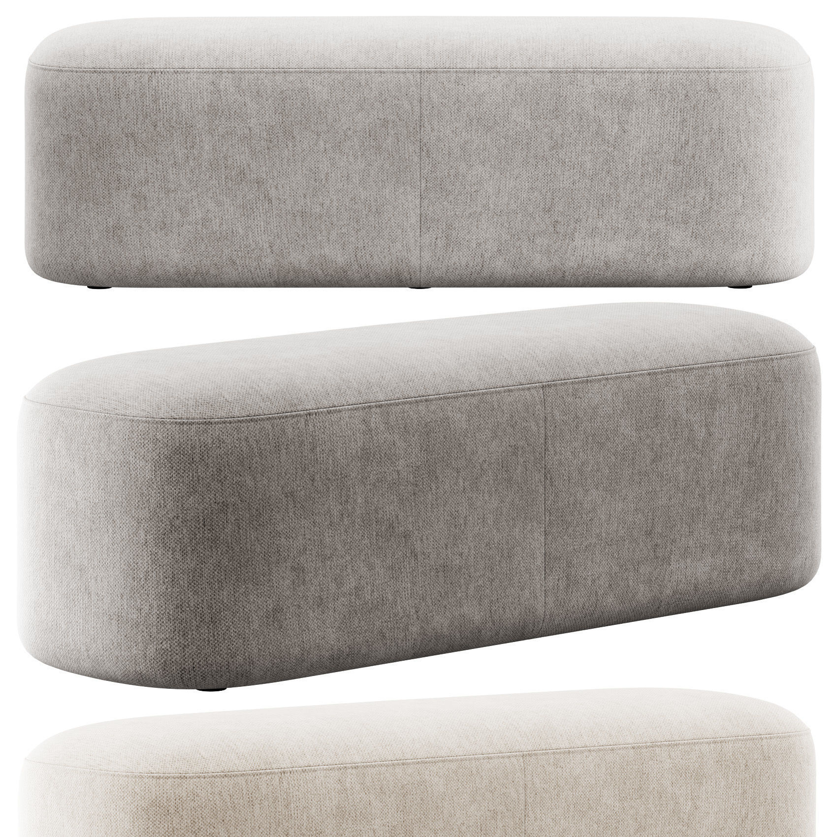 Ottoman bench stool by Vorsen 3D model_5