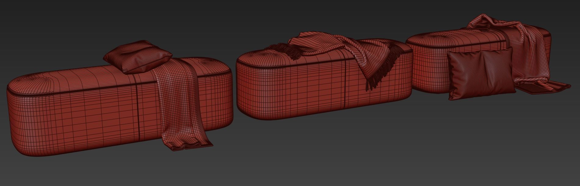 Ottoman bench stool by Vorsen 3D model_11