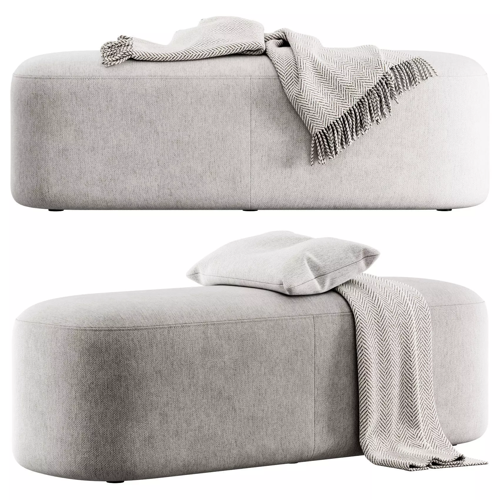 Ottoman bench stool by Vorsen 3D model_0