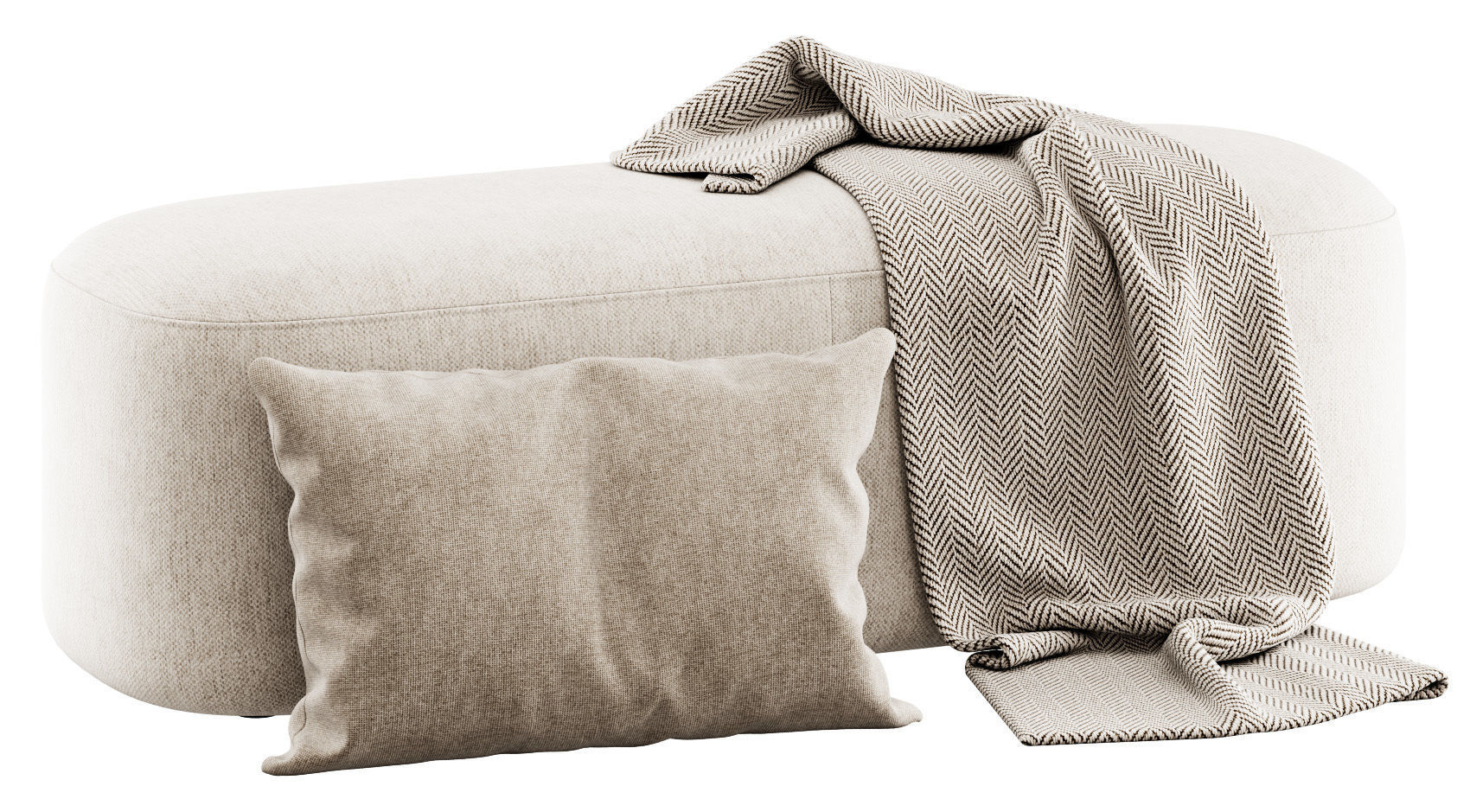 Ottoman bench stool by Vorsen 3D model_7