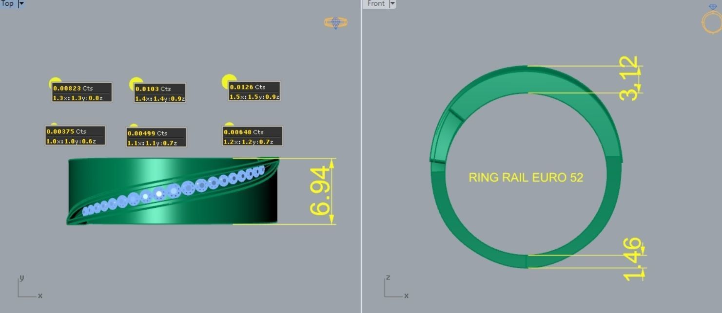 Diamond Ring R 207 3D print model_4