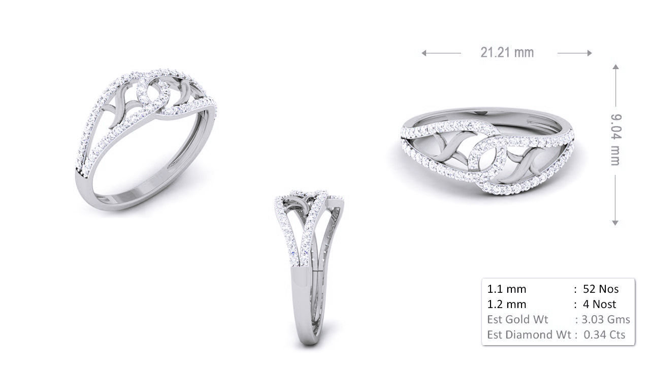 Women Diamond Ring 3dm renders detail 3D print model_1