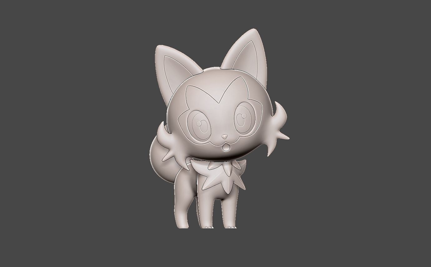 Pokemon sprigatito 3D print model_2
