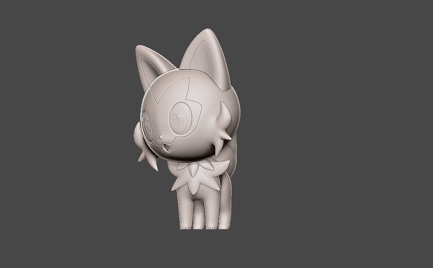 Pokemon sprigatito 3D print model_4