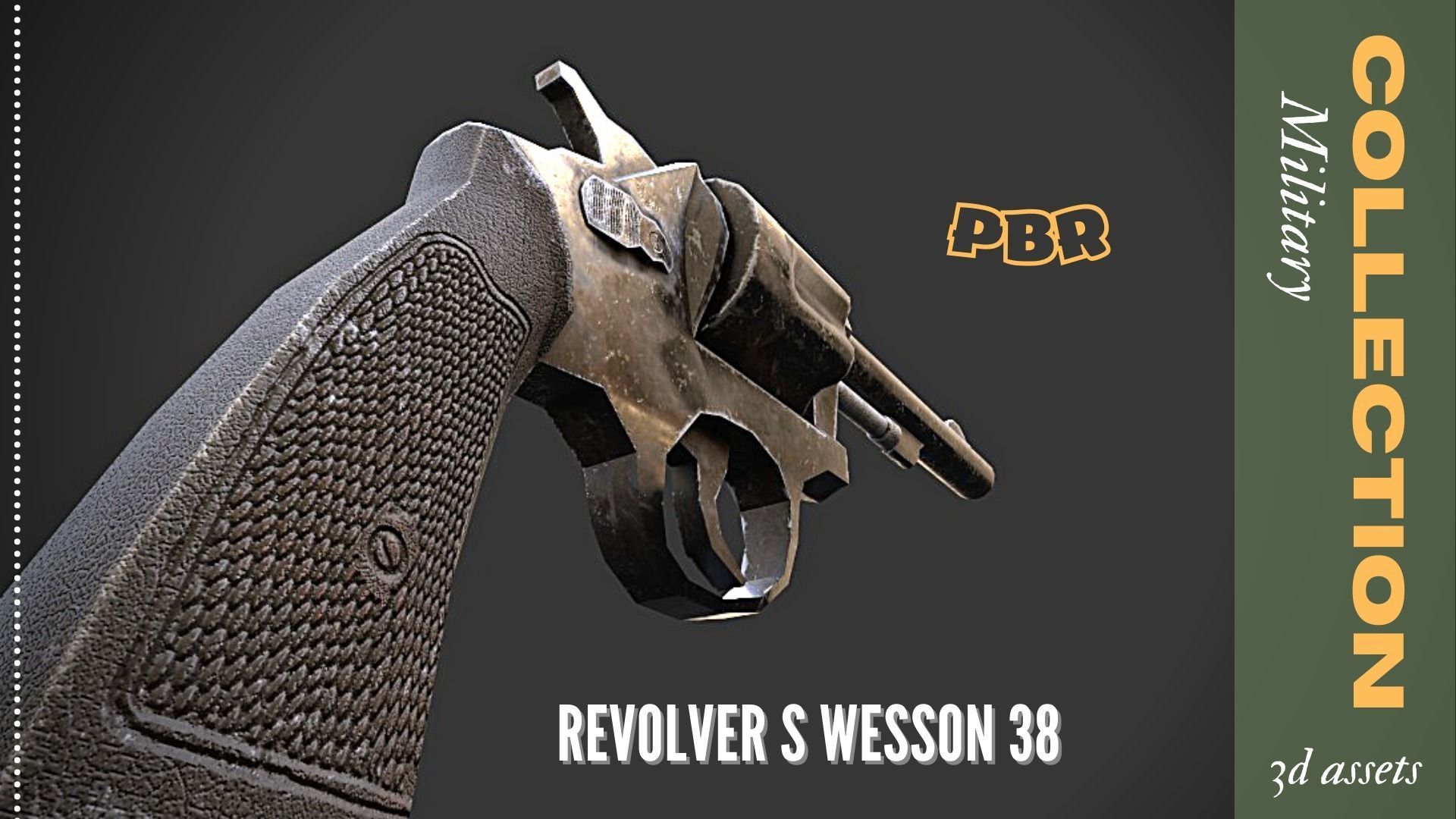 Revolver S wesson 38 3D Low-poly Low-poly 3D model_1