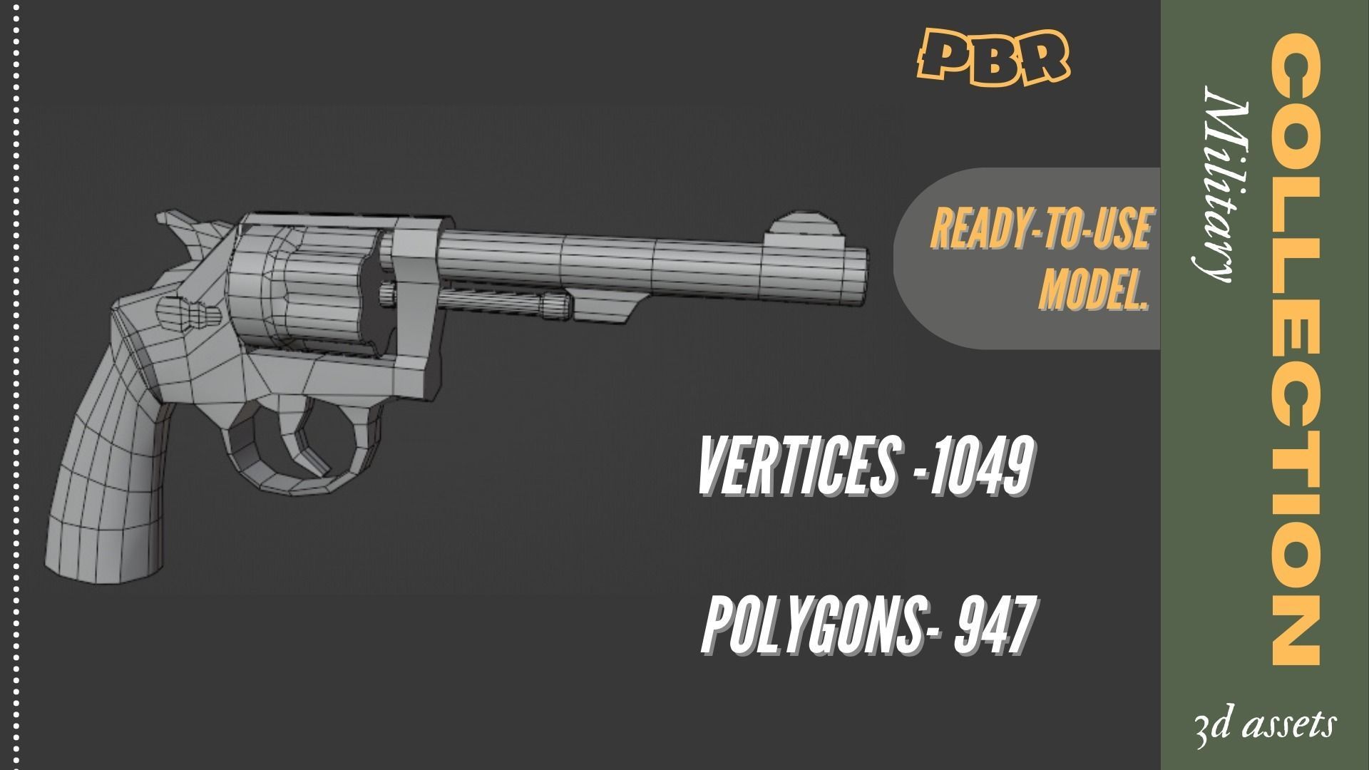 Revolver S wesson 38 3D Low-poly Low-poly 3D model_3