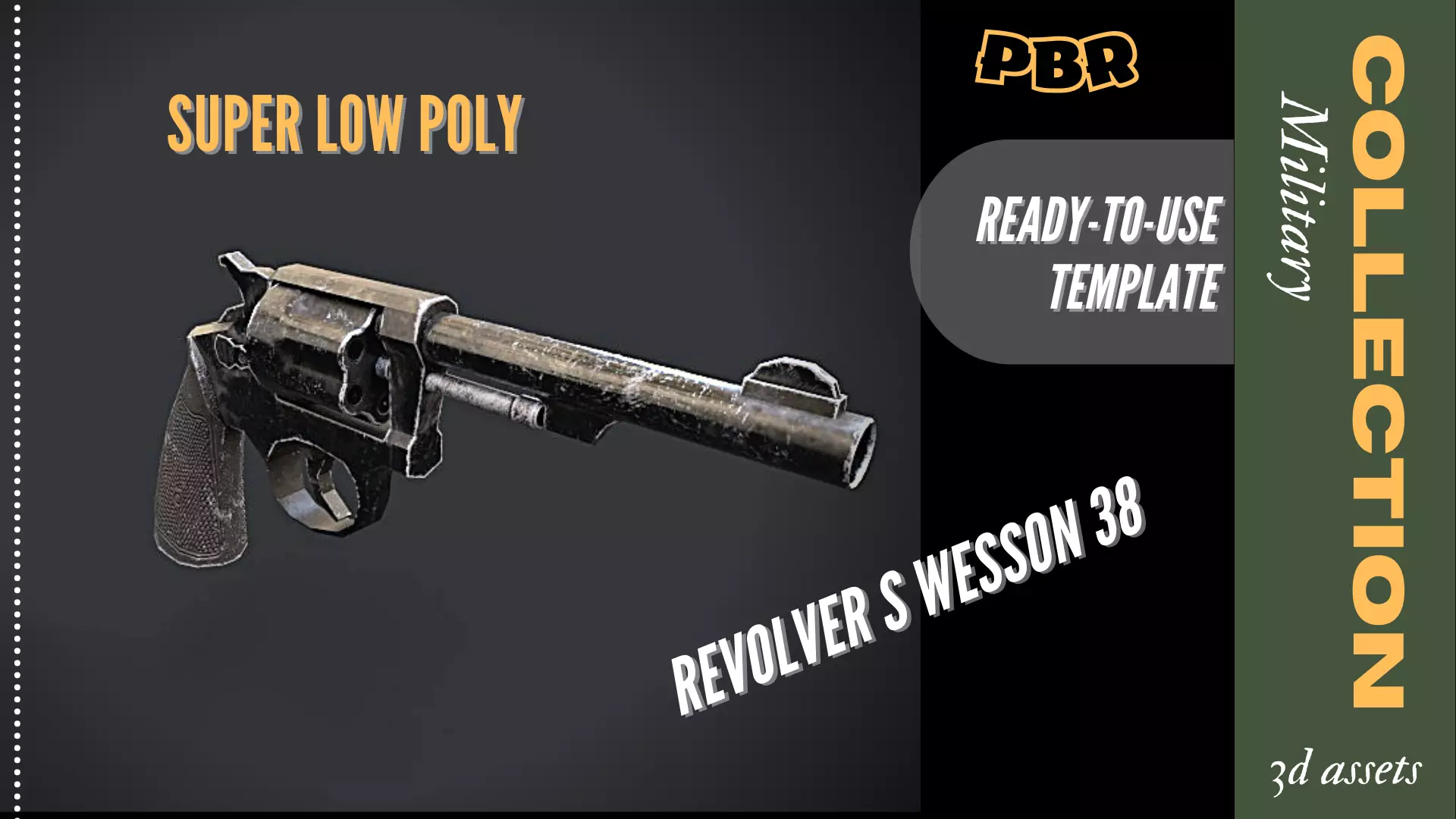 Revolver S wesson 38 3D Low-poly Low-poly 3D model_0