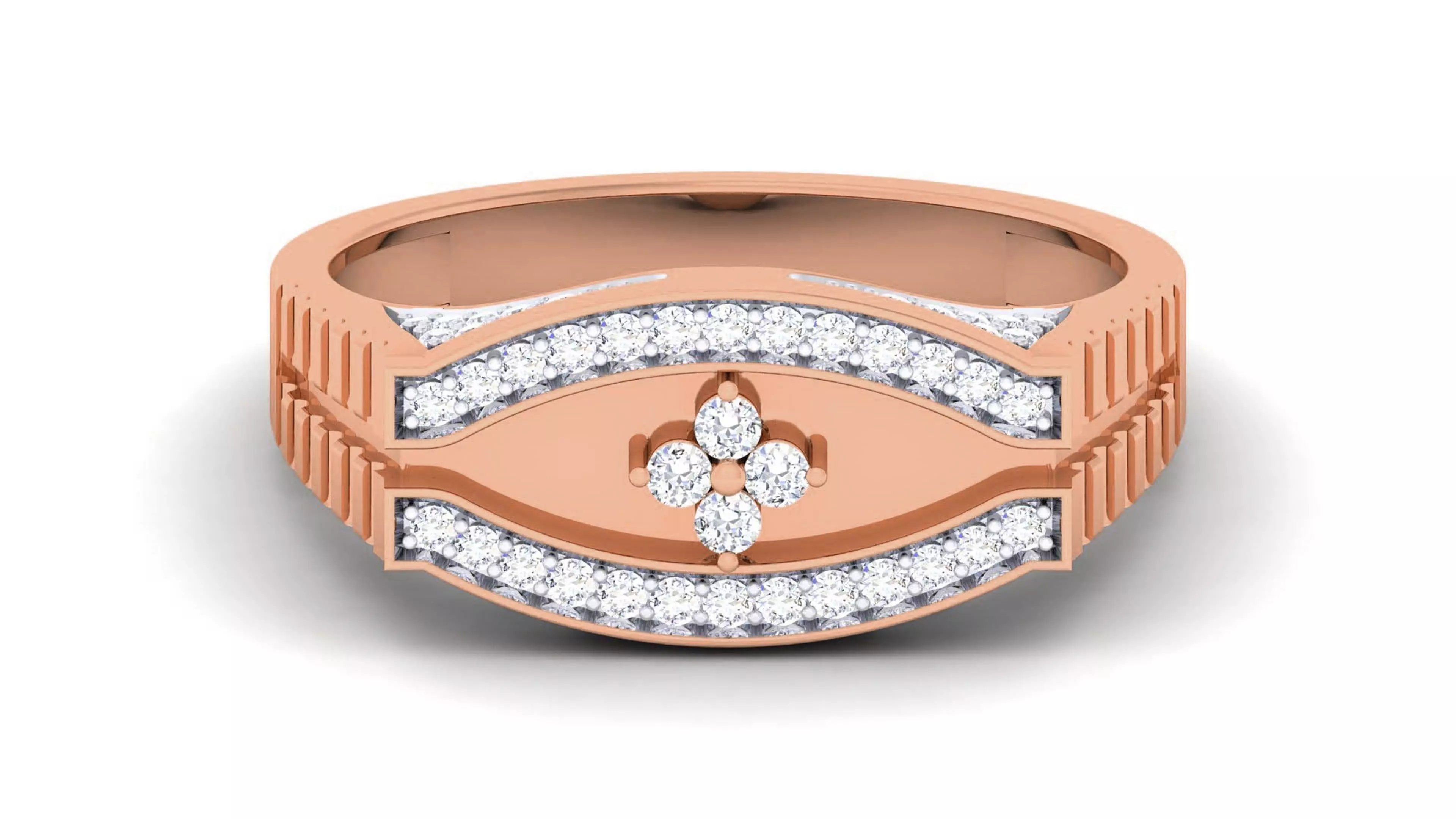 Gents Diamond Ring 3dm renders detail 3D model 3D printable | CGTrader