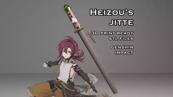 Heizou Jitte -- Genshin Impact Cosplay -- 3D Print Ready 3D print model