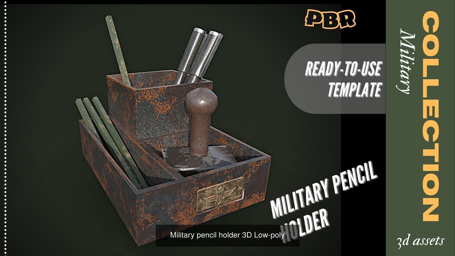 Military table collection 3D Low-poly _5