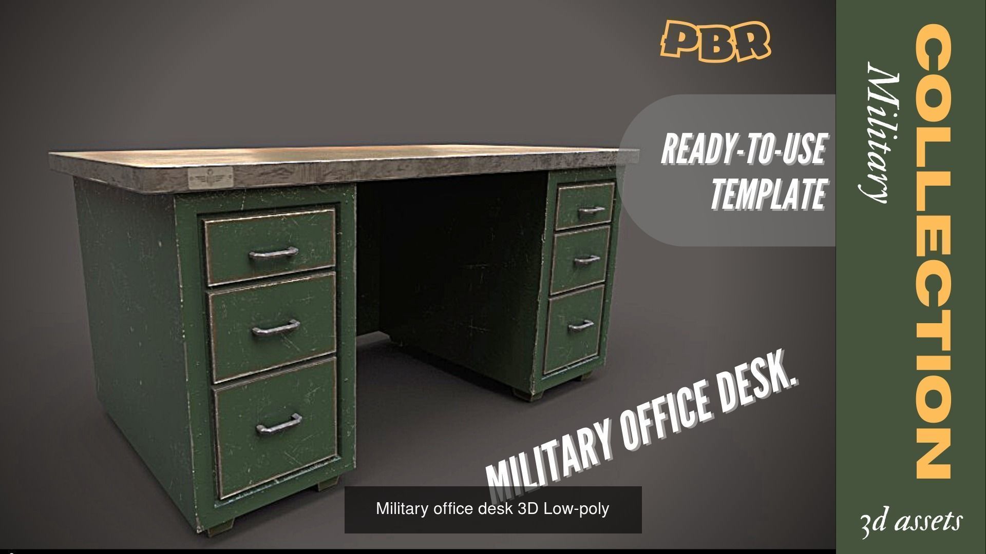 Military table collection 3D Low-poly _3