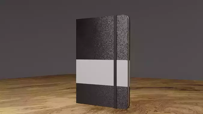 Notebook with strap Low-poly 3D model