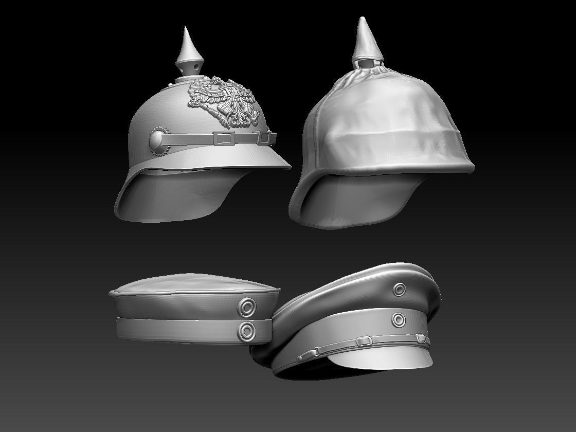 GERMAN HELMET CAP 3D print model_8