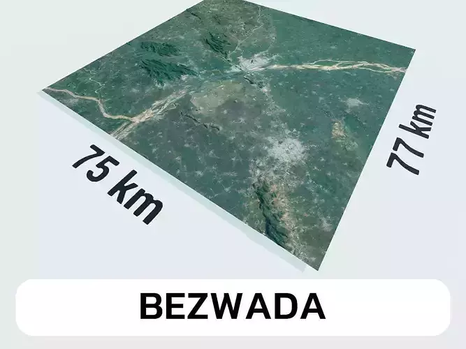 Bezwada India City Landscape 3D Model