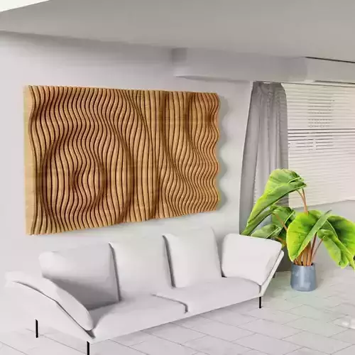 Parametric Wood Wall Decor Waterdrop 3D and Cnc File