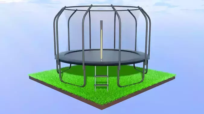 Trampoline Low Poly Game Ready Low-poly 3D model