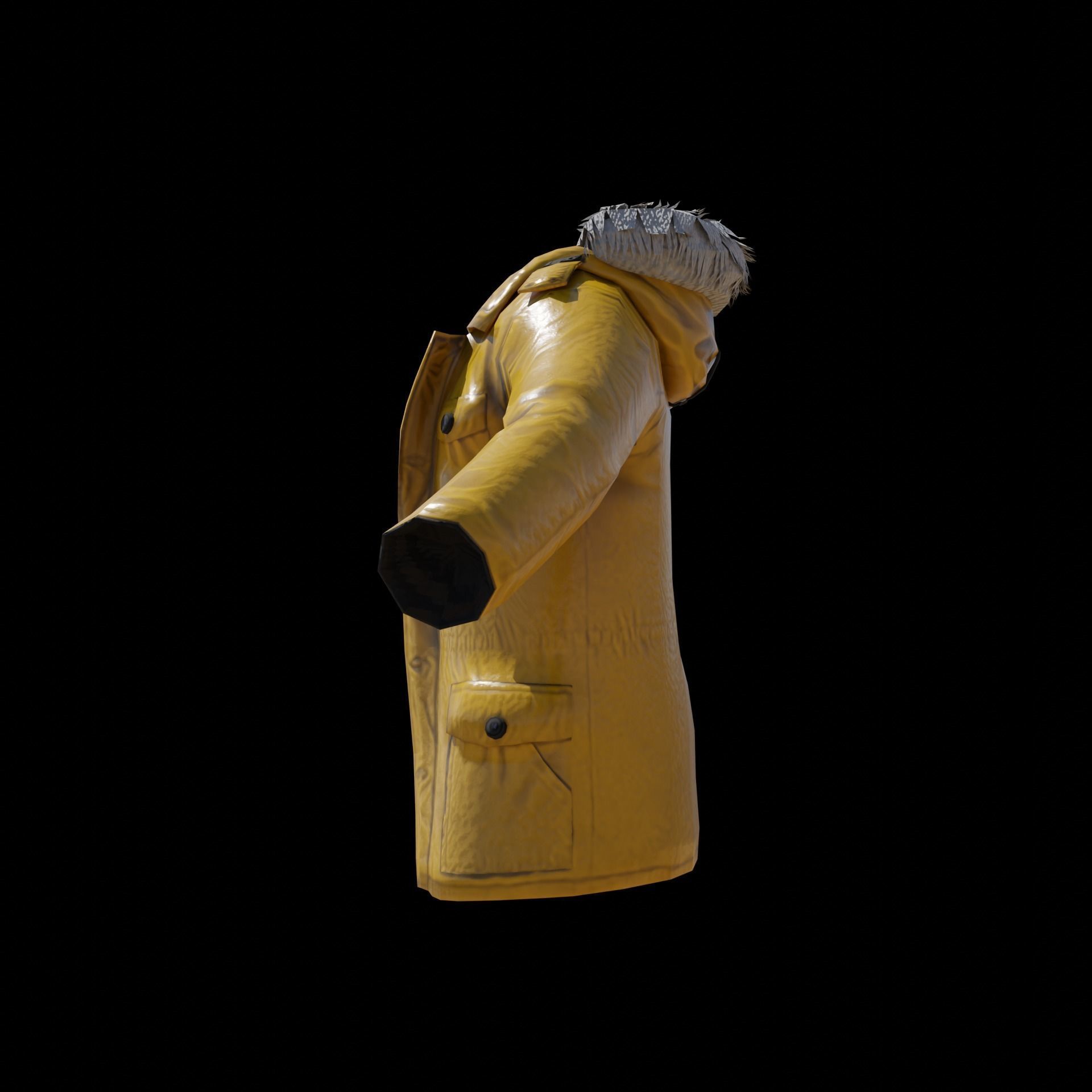 Rain Coat Low-poly 3D model_10