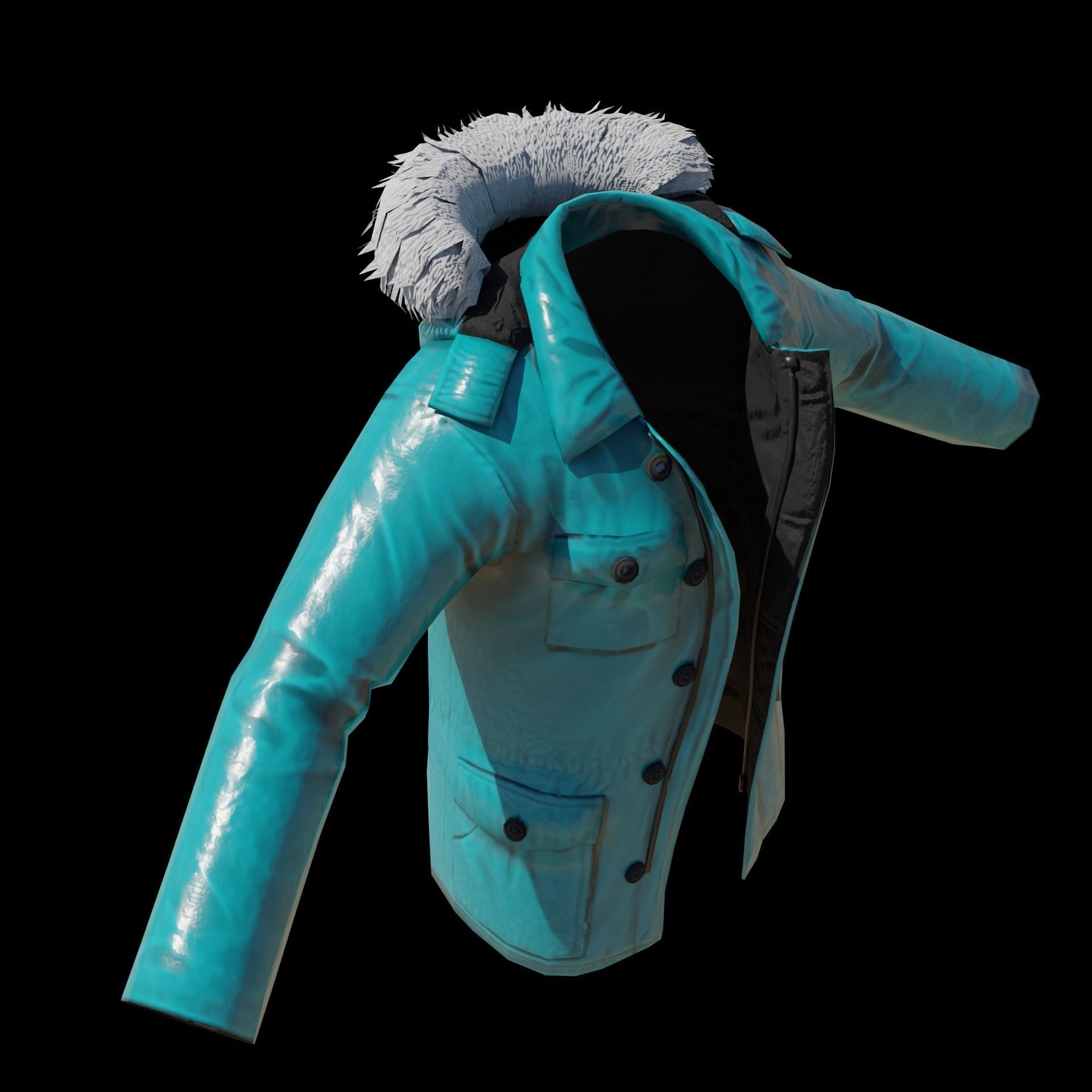 Rain Coat Low-poly 3D model_13