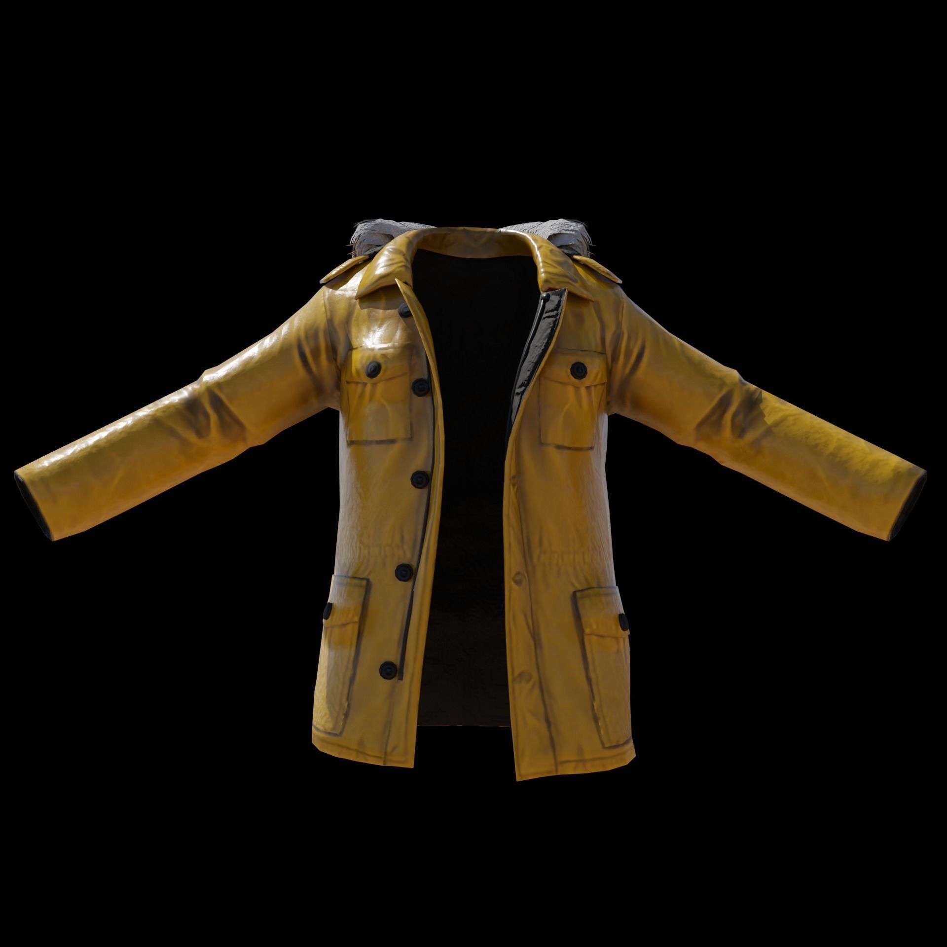 Rain Coat Low-poly 3D model_5