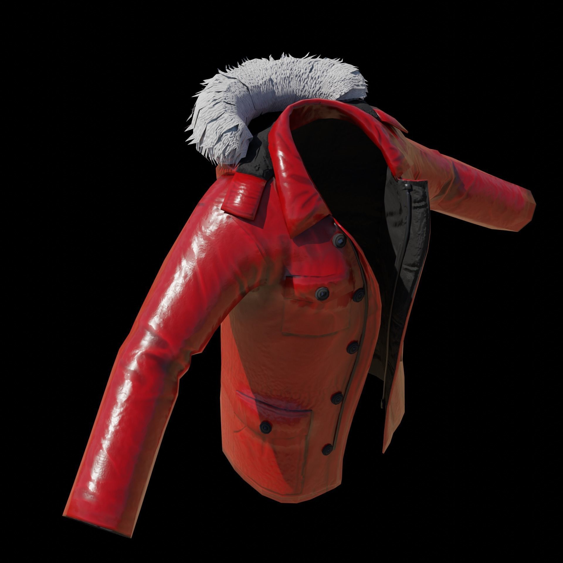 Rain Coat Low-poly 3D model_12