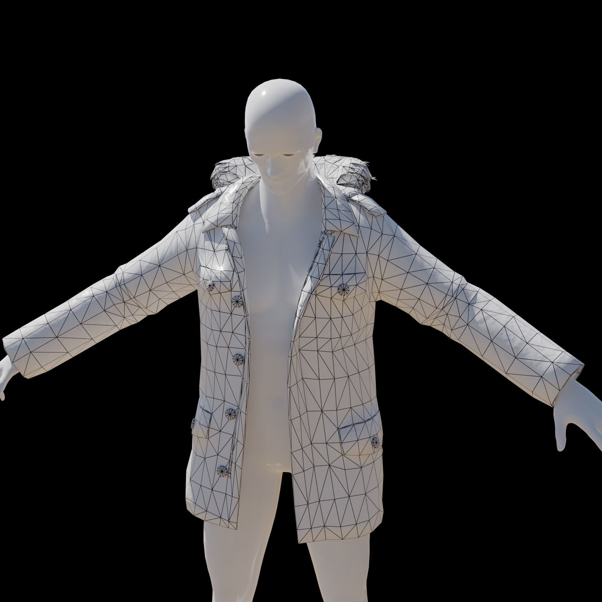 Rain Coat Low-poly 3D model_14