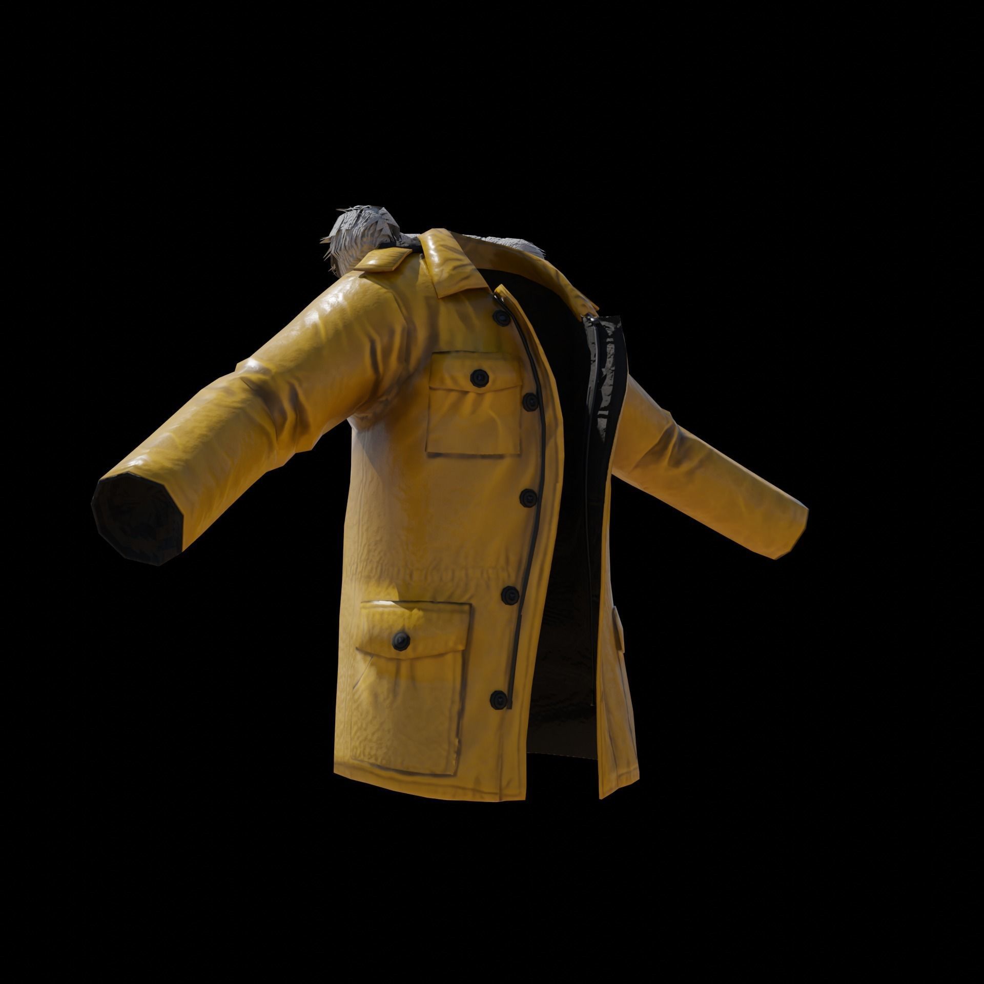 Rain Coat Low-poly 3D model_6