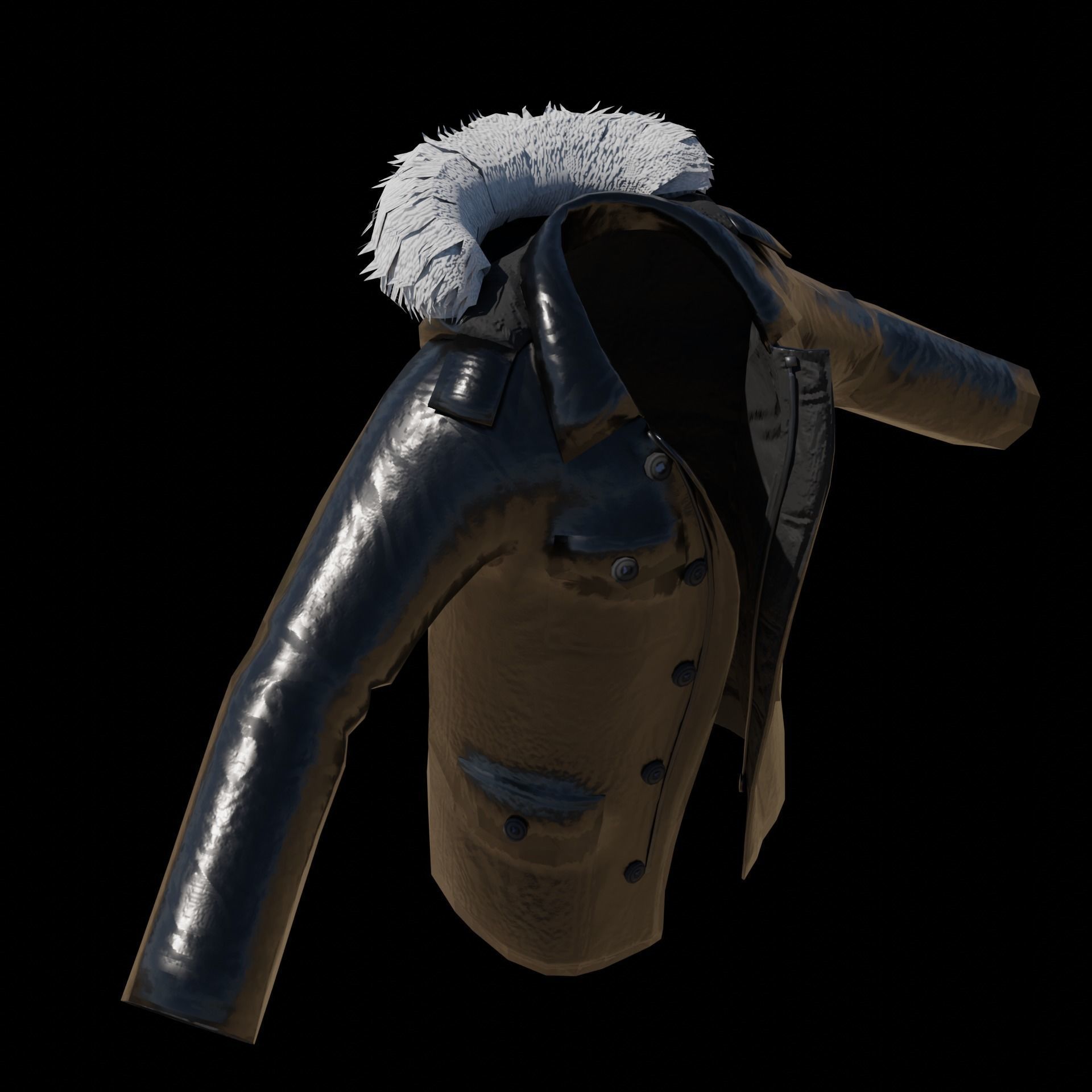 Rain Coat Low-poly 3D model_15